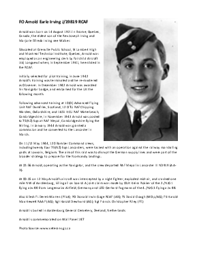A preview of a PDF biography for Irving, Arnold Earle